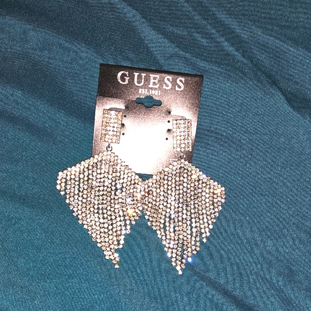 Guess Silver Dangle Earrings